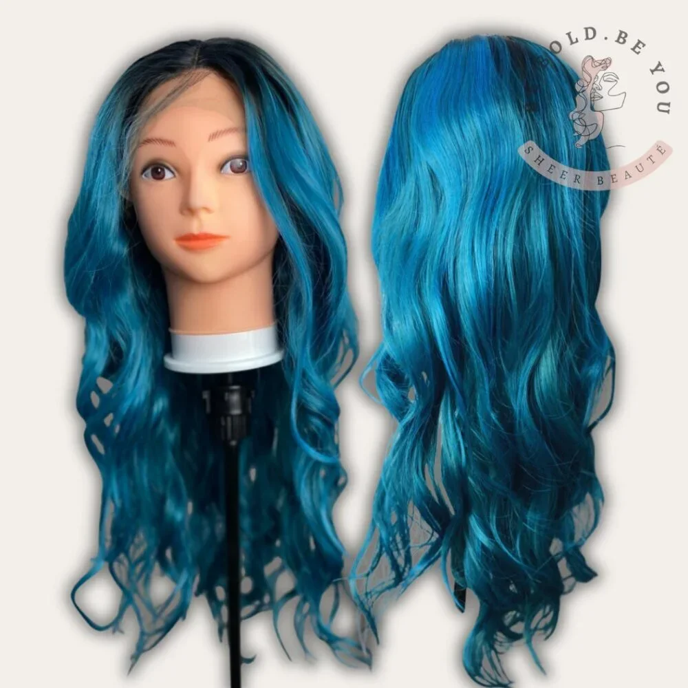 Ombre Blue Wig,Lace Front Wig